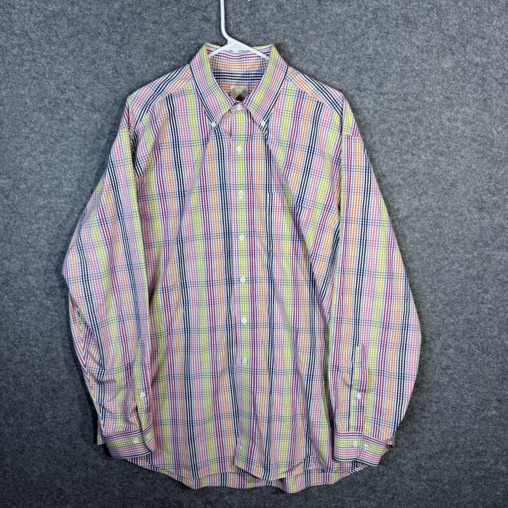 Brooks Brothers Golden Fleece Mens XL Check Plaid Button Down Shirt Made in USA